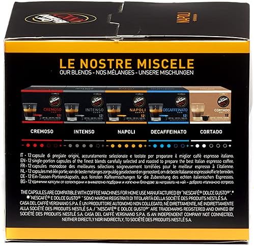 Caffè Vergnano 1882Capsule Caffè Compatibili Nescafé Dolce Gusto Napoli, Confezione da 12 Capsule