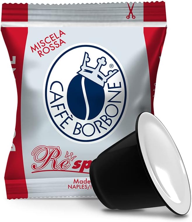 Caffè Borbone Respresso, Miscela Rossa - 100 Capsule - Compatibili con le Macchine ad uso domestico Nespresso*