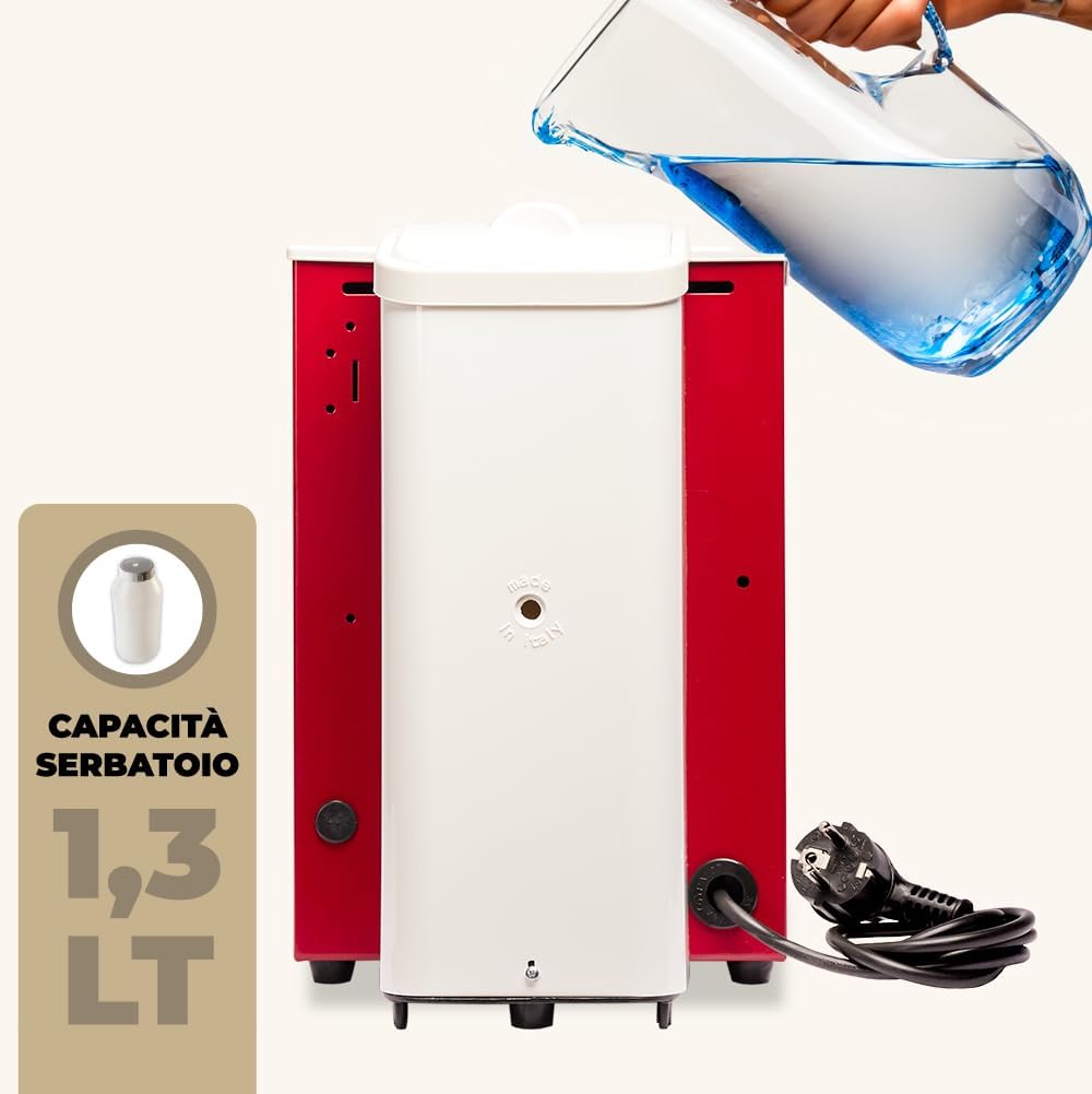 FABER COFFEE MACHINES | Modello Slot Plast | Macchina caffe a cialde ese 44mm | Colore Borgogna plastiche Bianco | Pressacialda in ottone