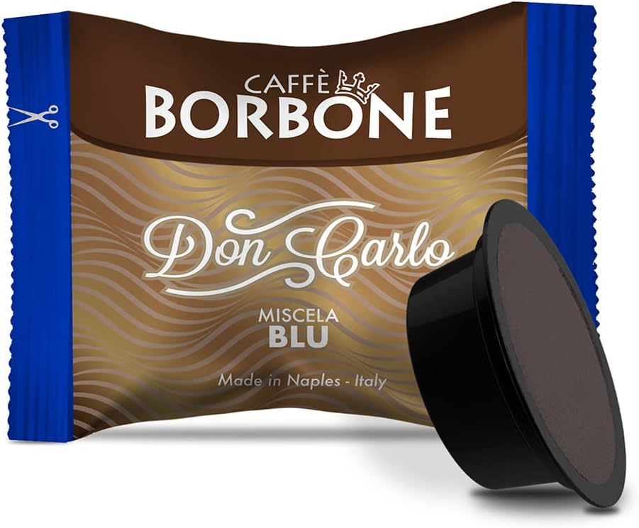 Caffè Borbone Don Carlo, Miscela Blu - 100 Capsule - Compatibili con le Macchine ad uso domestico Lavazza* A Modo Mio*