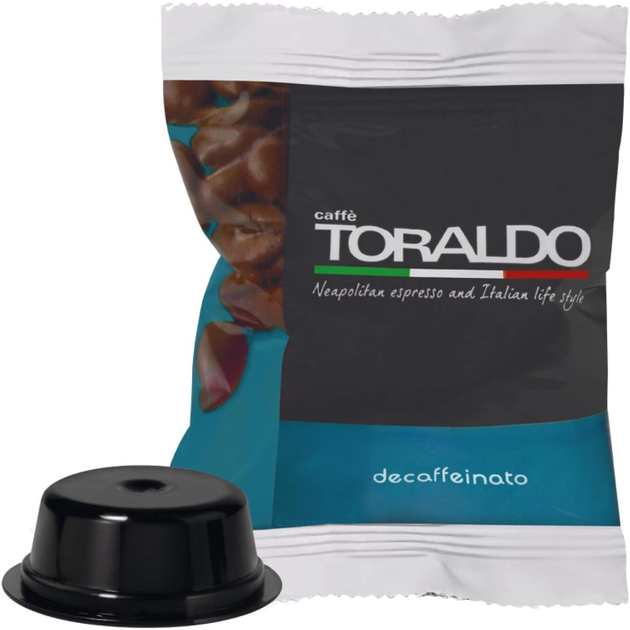 CAFFÈ TORALDO | Compatibile A Modo Mio* | CAPSULE | Caffè Selezionato, Tostato e Torrefatto in Italia | Eccellenza del Caffè Napoletano (Miscela Dek, 100 Unità)