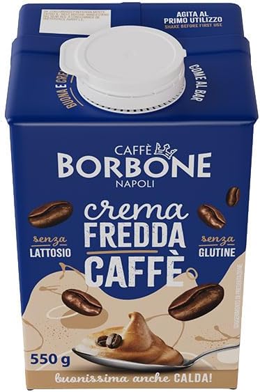 Caffè Borbone CREMA CAFFÈ - 1 Brick 550g - Crema a base di latte con caffè solubile delattosata, UHT a lunga conservazione - Senza Lattosio e Senza Glutine - Latte e panna Italiani