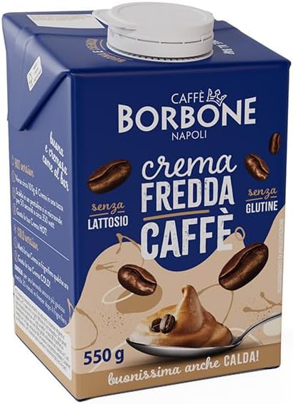 Caffè Borbone CREMA CAFFÈ - 1 Brick 550g - Crema a base di latte con caffè solubile delattosata, UHT a lunga conservazione - Senza Lattosio e Senza Glutine - Latte e panna Italiani