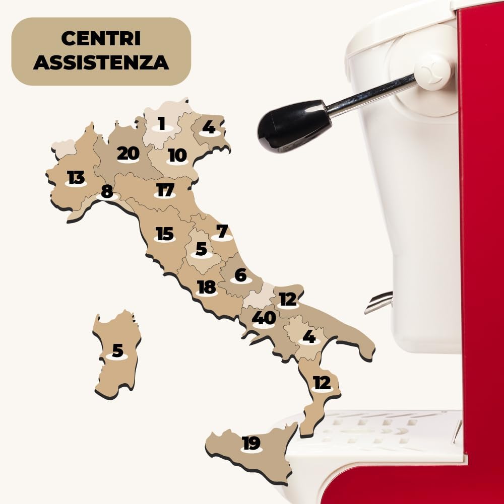 FABER COFFEE MACHINES | Modello Slot Plast | Macchina caffe a cialde ese 44mm | Colore Borgogna plastiche Bianco | Pressacialda in ottone