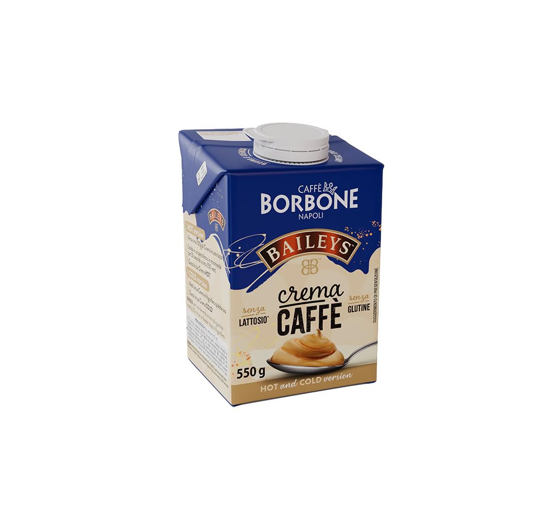Caffè Borbone CREMA CAFFÈ - 1 Brick 550g - Crema a base di latte con caffè solubile delattosata, UHT a lunga conservazione - Senza Lattosio e Senza Glutine - Latte e panna Italiani
