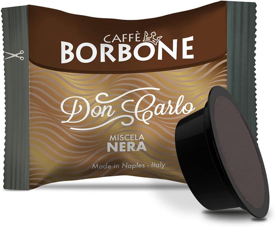 Caffè Borbone Don Carlo, Miscela Nera - 100 Capsule - Compatibili con le Macchine ad uso domestico Lavazza* A Modo Mio*