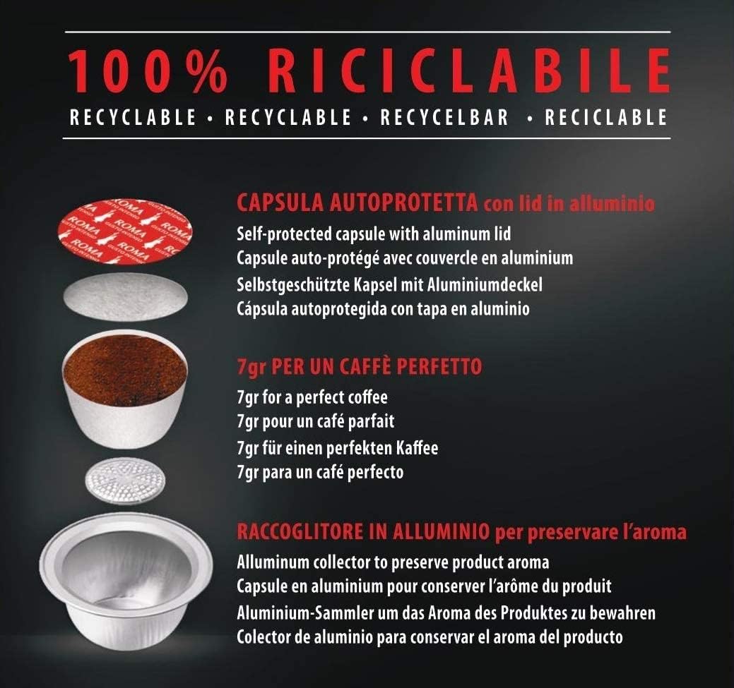 Bialetti Roma Gusto Intenso Mokespresso 72 Capsule Originali
