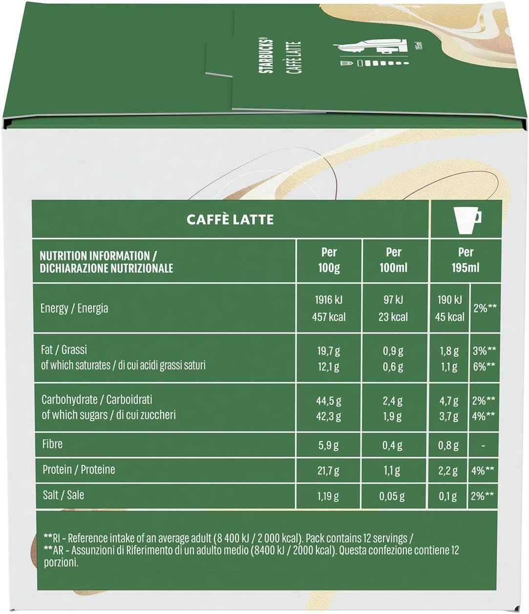 Starbucks Caffè Latte By Nescafé Dolce Gusto Caffè Latte 12 Capsule