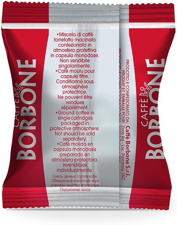 Caffè Borbone Respresso, Miscela Rossa - 100 Capsule - Compatibili con le Macchine ad uso domestico Nespresso*