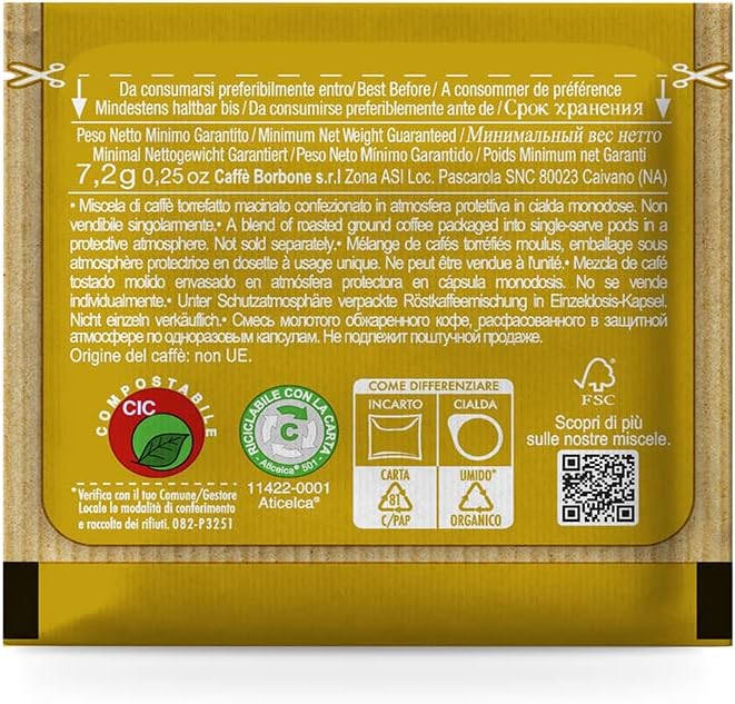 Caffè Borbone Cialda Compostabile, Miscela Oro - 150 Cialde - Sistema ESE