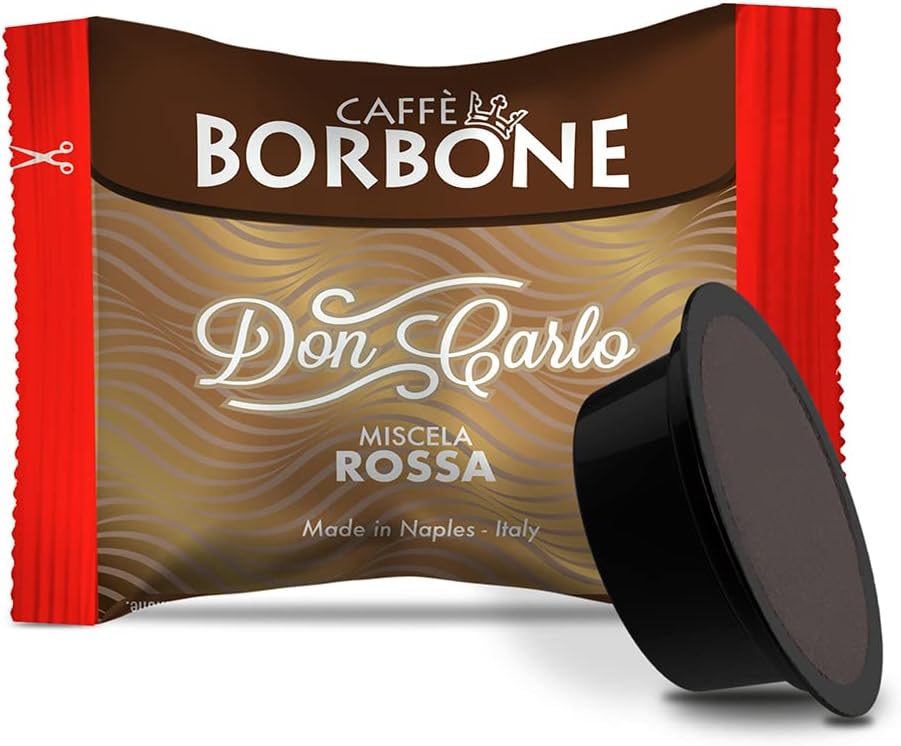 Caffè Borbone Don Carlo, Miscela Rossa - 100 Capsule - Compatibili con le Macchine ad uso domestico Lavazza* A Modo Mio*