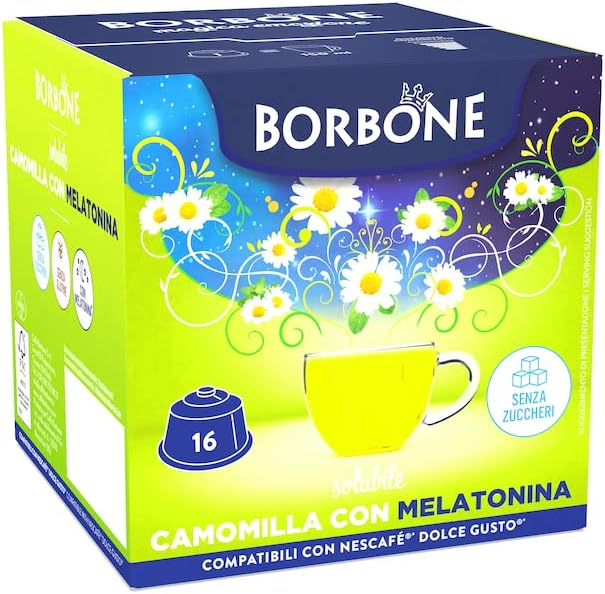 16 Capsule caffè BORBONE Camomilla & Melatonina compatibili Dolce Gusto