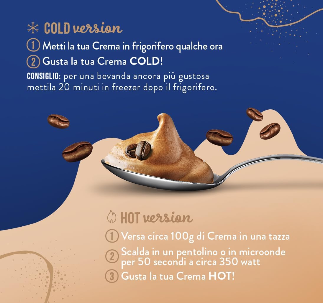 Caffè Borbone CREMA CAFFÈ - 1 Brick 550g - Crema a base di latte con caffè solubile delattosata, UHT a lunga conservazione - Senza Lattosio e Senza Glutine - Latte e panna Italiani