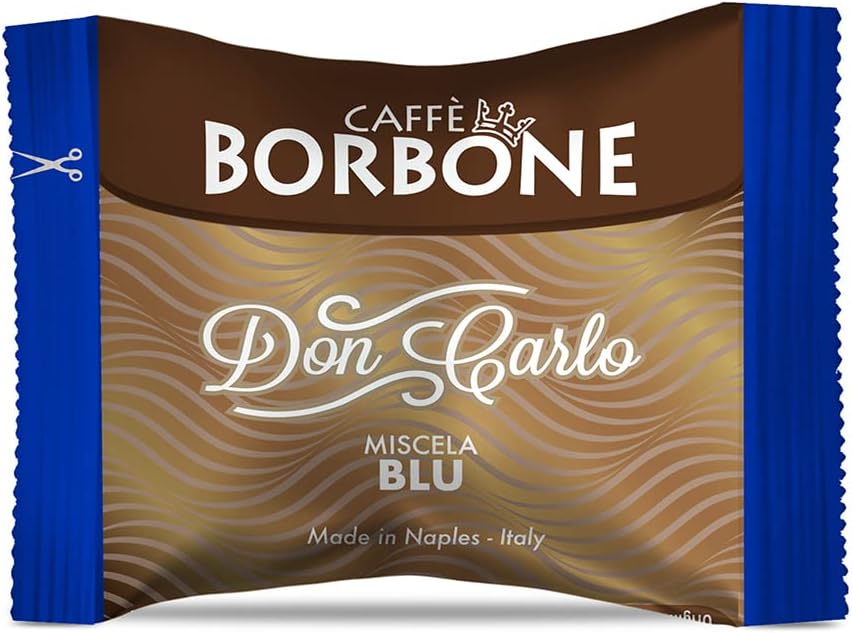 Caffè Borbone Don Carlo, Miscela Blu - 100 Capsule - Compatibili con le Macchine ad uso domestico Lavazza* A Modo Mio*
