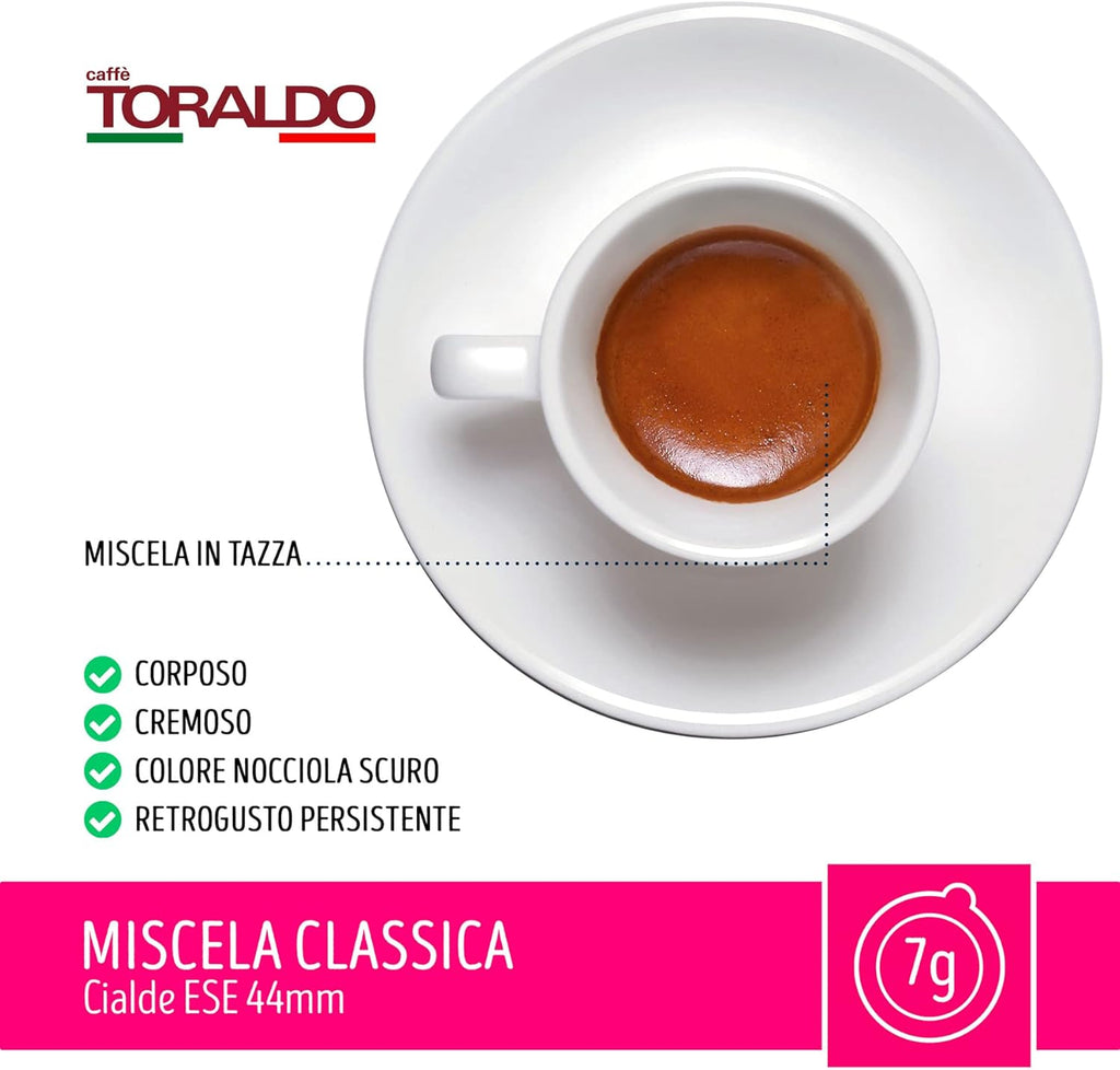 Caffè Toraldo Miscela Classica Cialde ESE 44 mm (150 Unità)