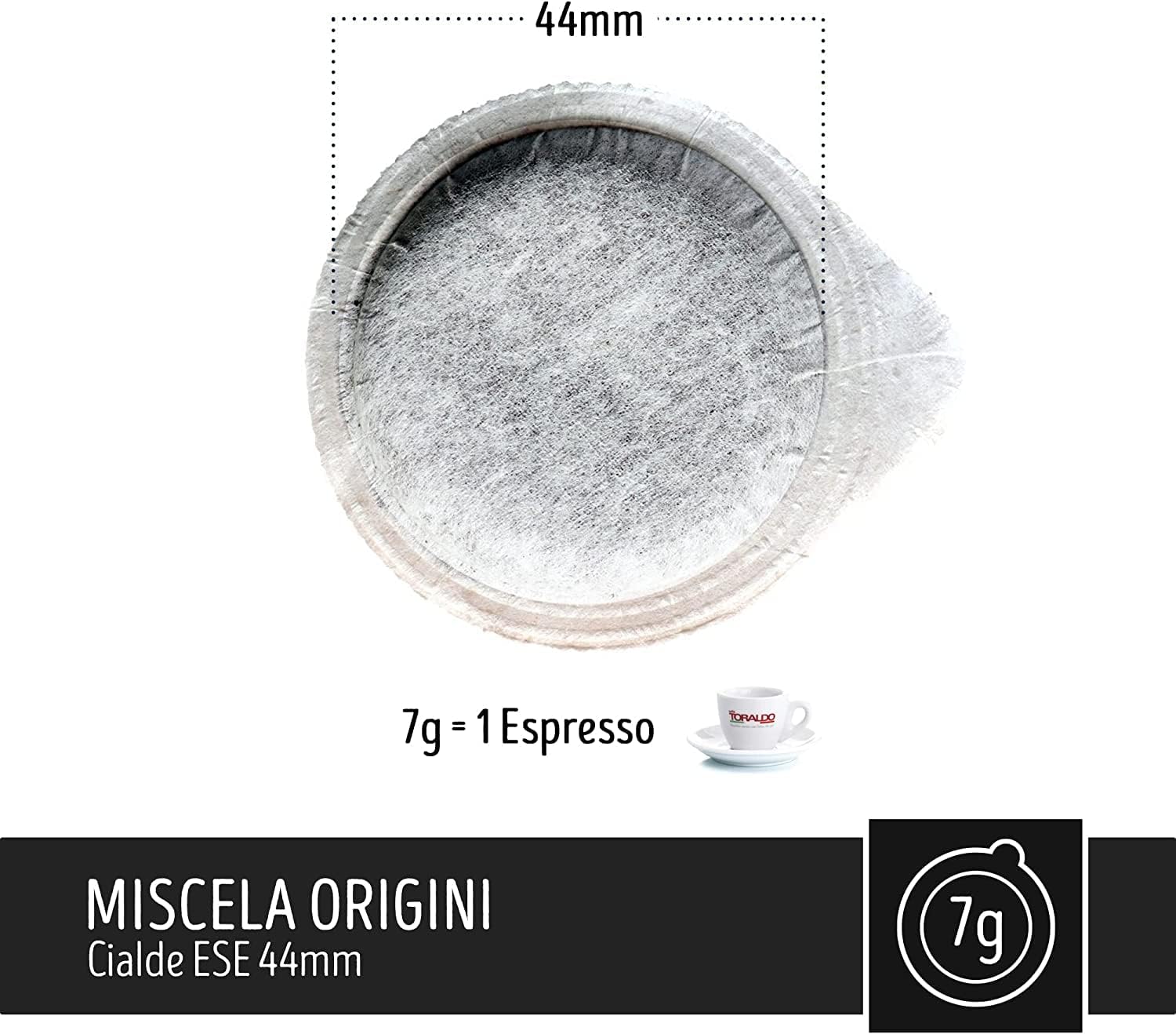 Caffè Toraldo Miscela Origini Cialde ESE 44 mm (50 Unità)