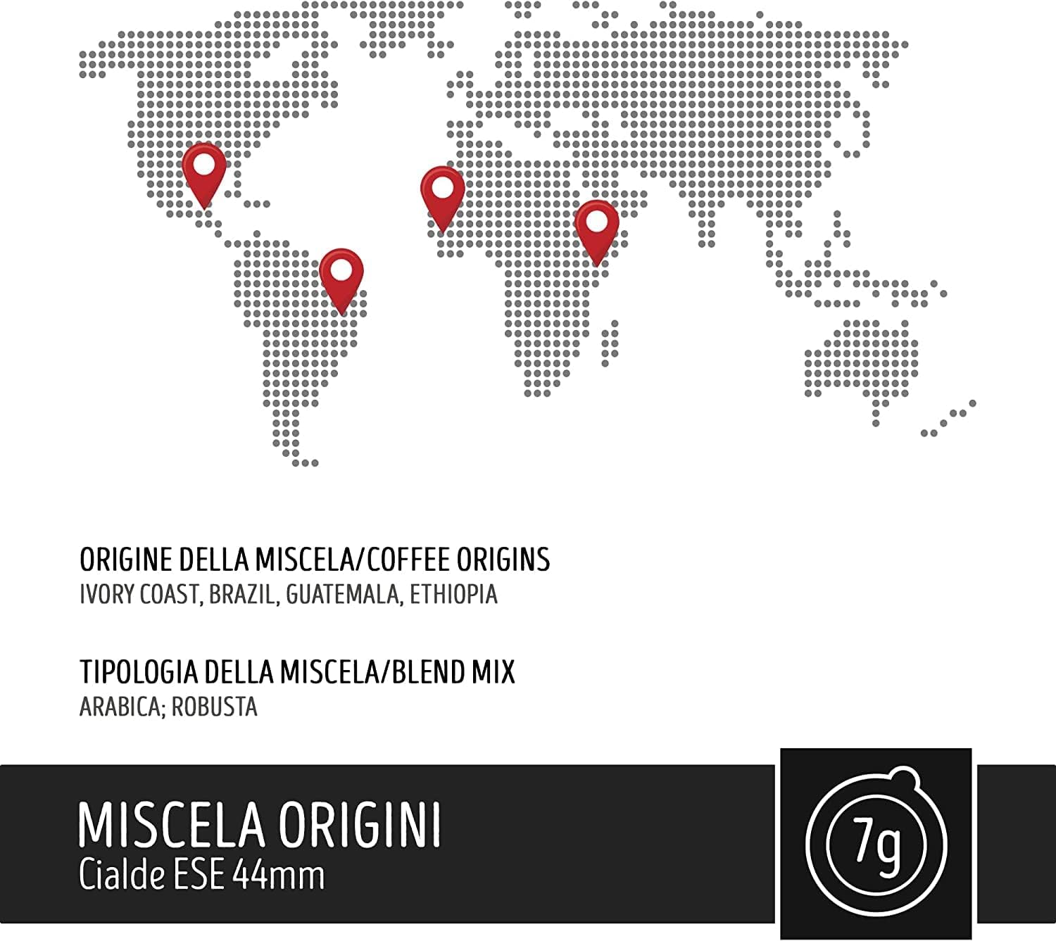 Caffè Toraldo Miscela Origini Cialde ESE 44 mm (50 Unità)