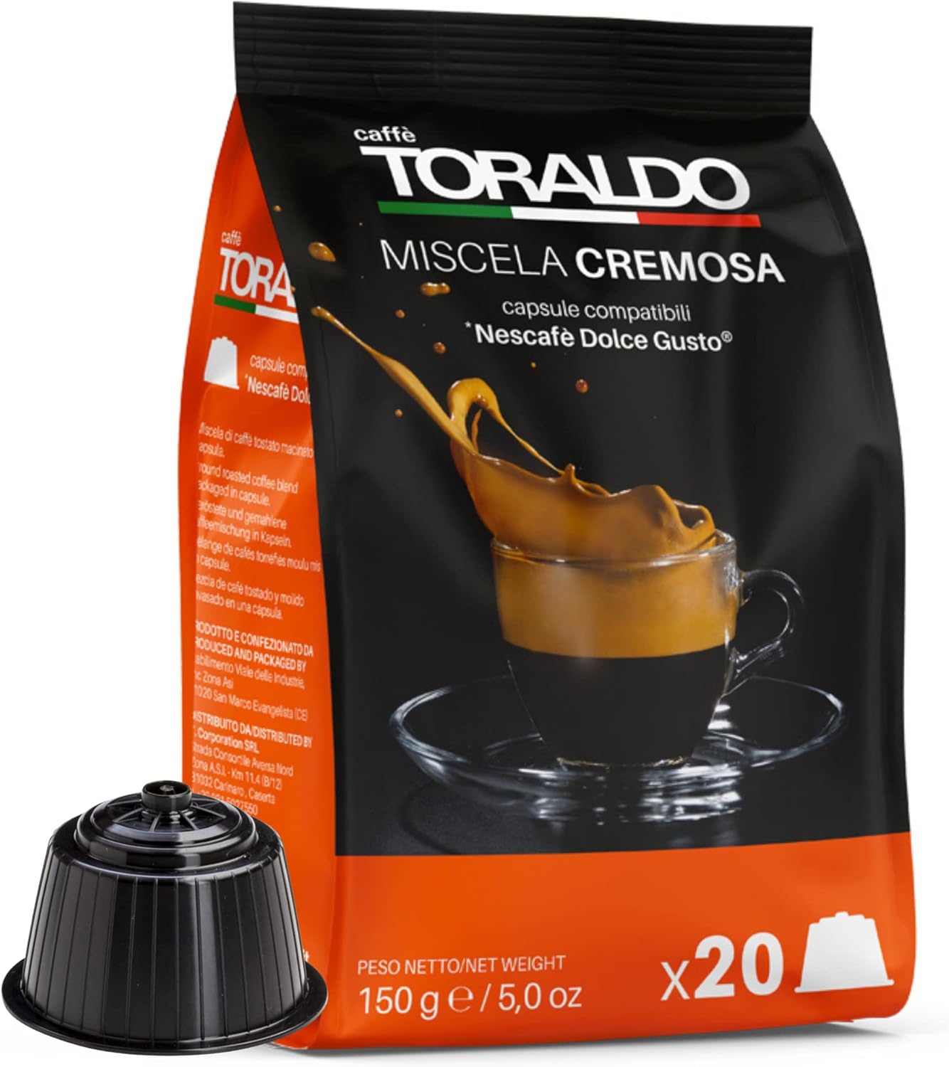 CAFFÈ TORALDO | Capsule Compatibile Dolce Gusto* (100 Unità, Miscela Cremosa)