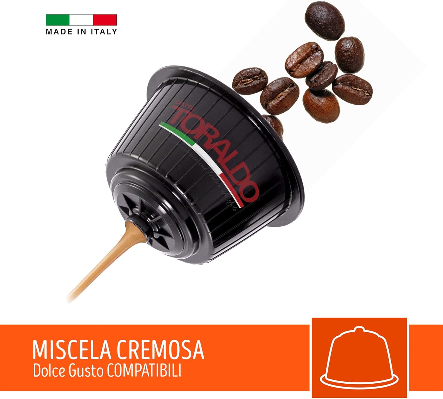 CAFFÈ TORALDO | Capsule Compatibile Dolce Gusto* (100 Unità, Miscela Cremosa)