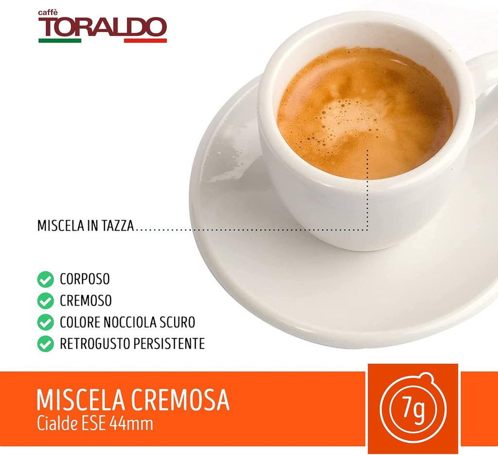 Caffè Toraldo Miscela Cremosa Cialde ESE 44 mm (150 Unità)