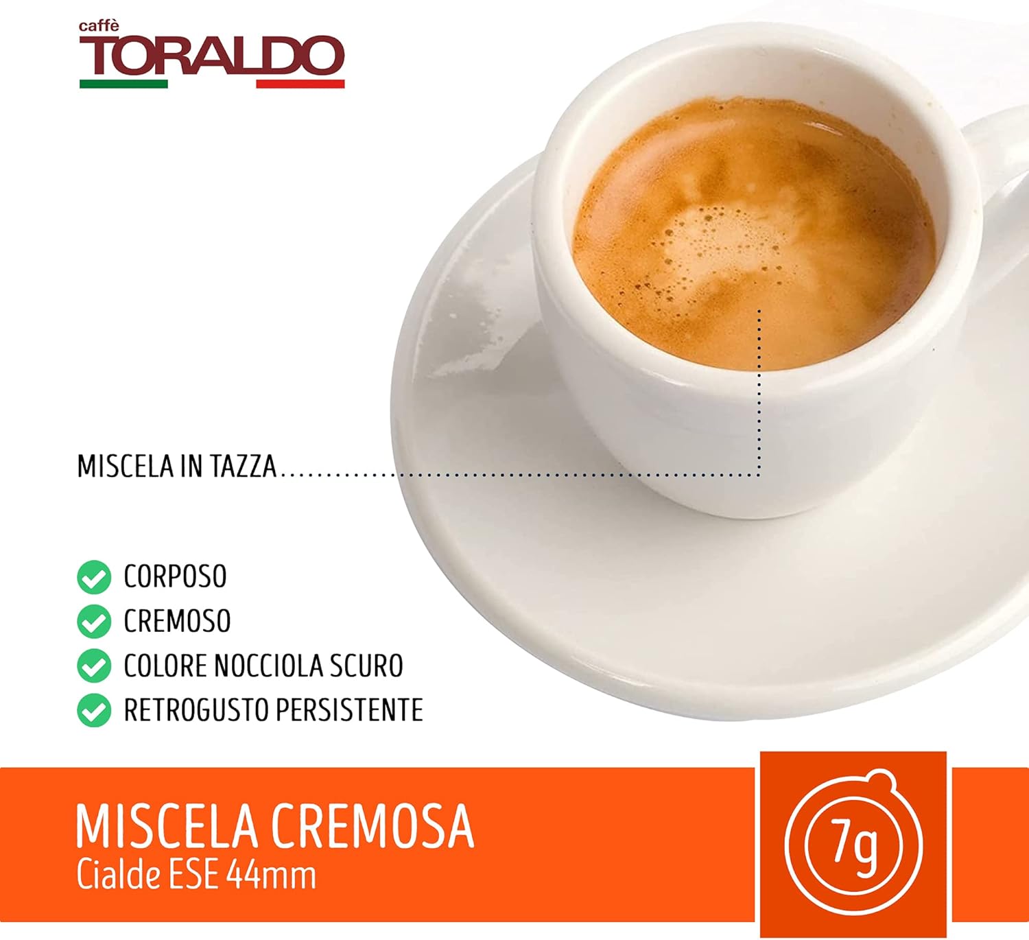 Caffè Toraldo Miscela Cremosa Cialde ESE 44 mm (150 Unità)