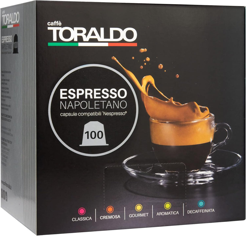 CAFFÈ TORALDO Nespresso | Capsule Compatibile Nespresso* (100 Unità, Miscela Classica)