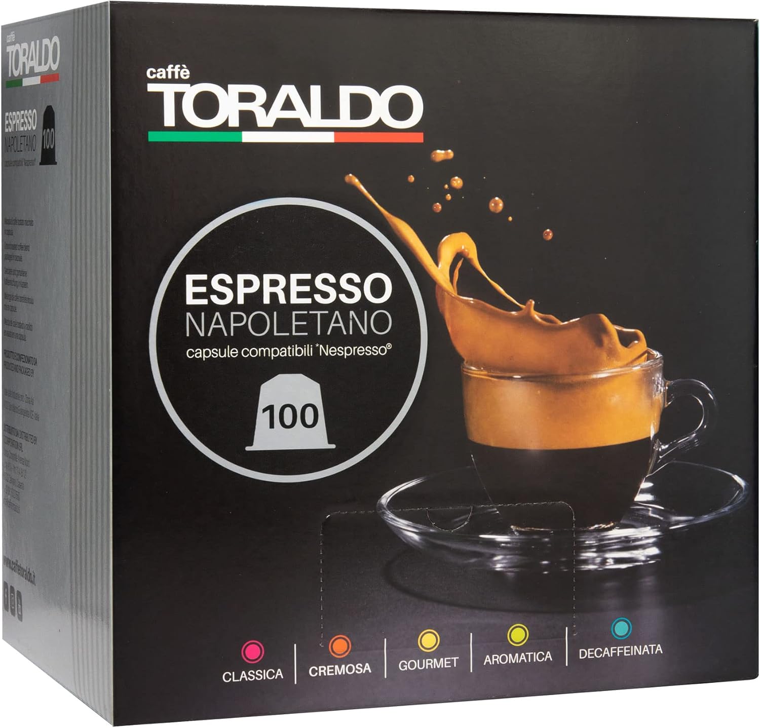 CAFFÈ TORALDO Nespresso | Capsule Compatibile Nespresso* (100 Unità, Miscela Classica)