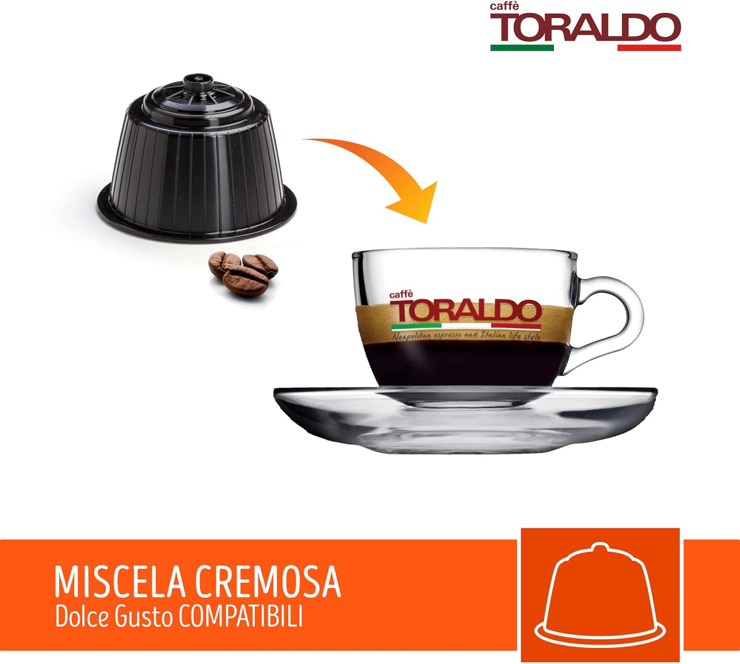 CAFFÈ TORALDO | Capsule Compatibile Dolce Gusto* (100 Unità, Miscela Cremosa)