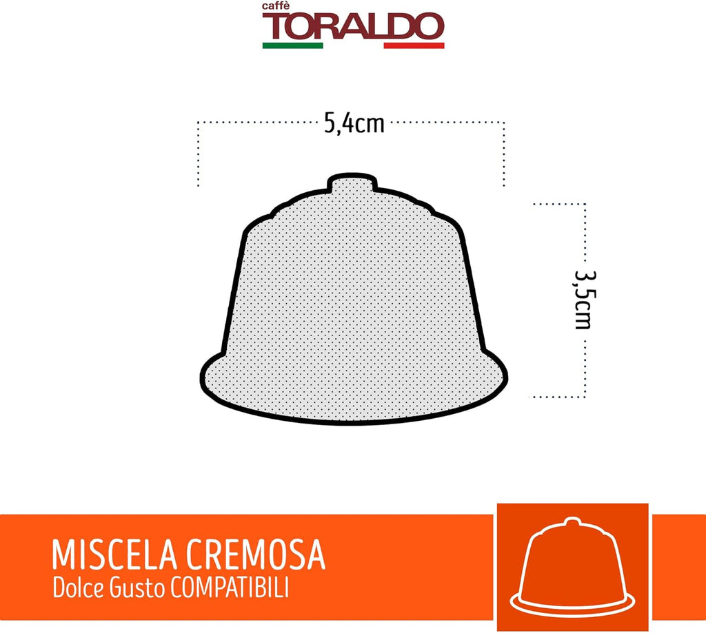 CAFFÈ TORALDO | Capsule Compatibile Dolce Gusto* (100 Unità, Miscela Cremosa)