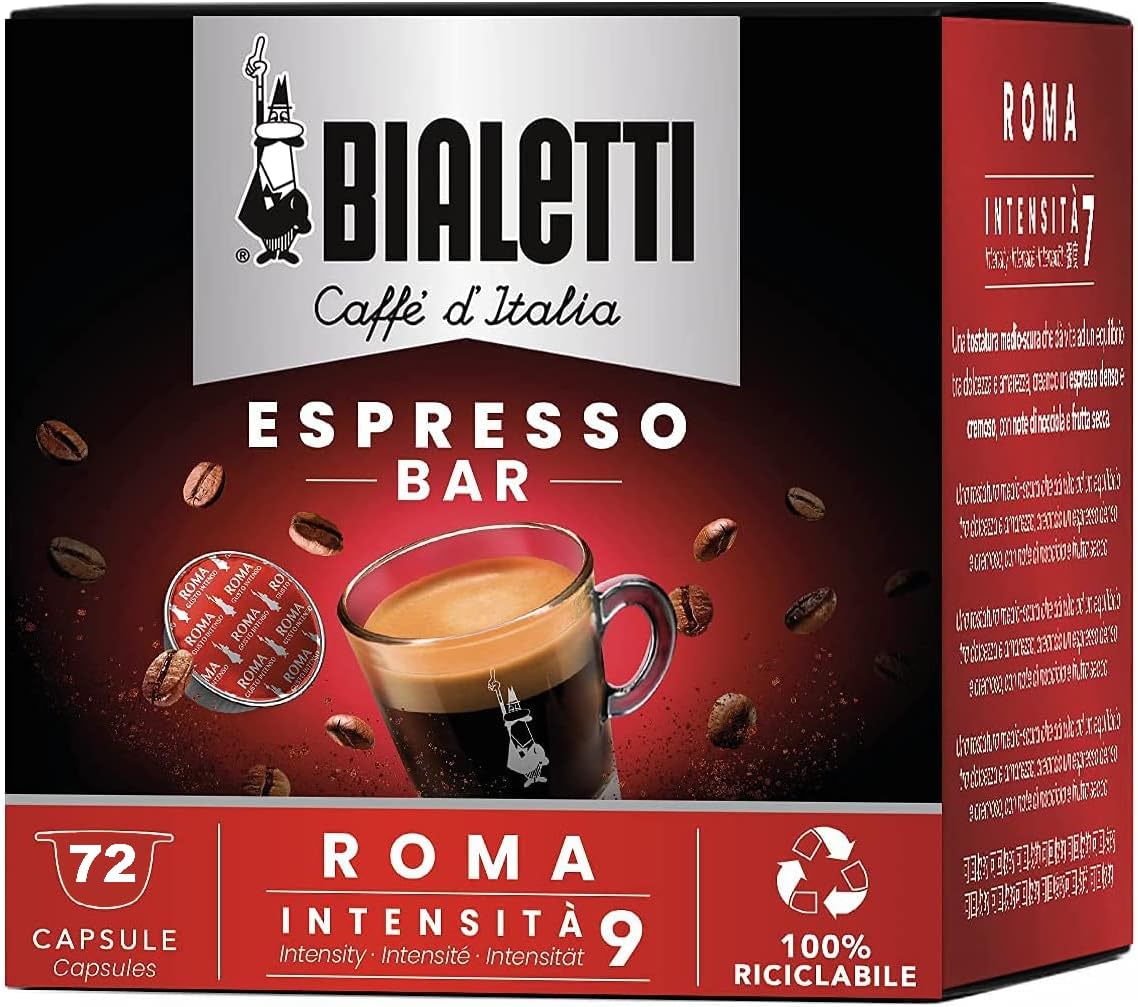 Bialetti Roma Gusto Intenso Mokespresso 72 Capsule Originali