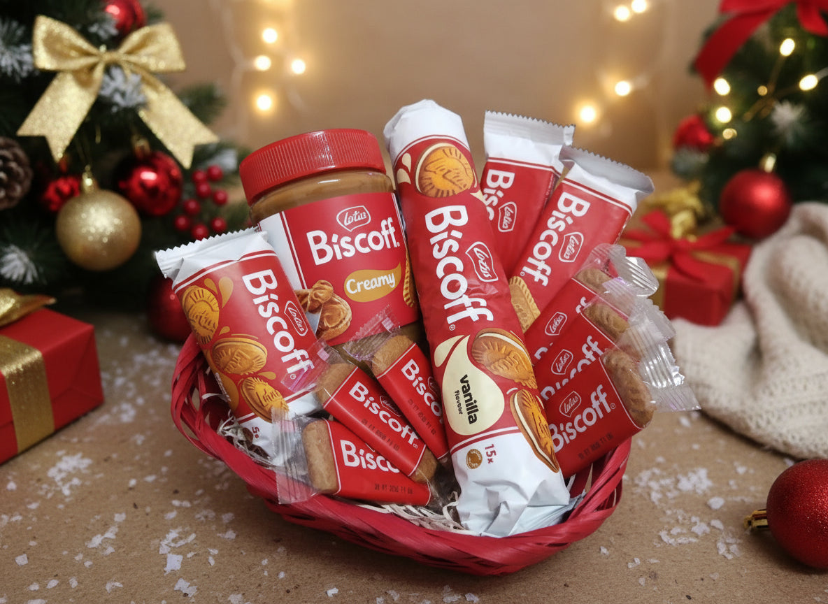 Cesto Natalizio tema Lotus Biscoff